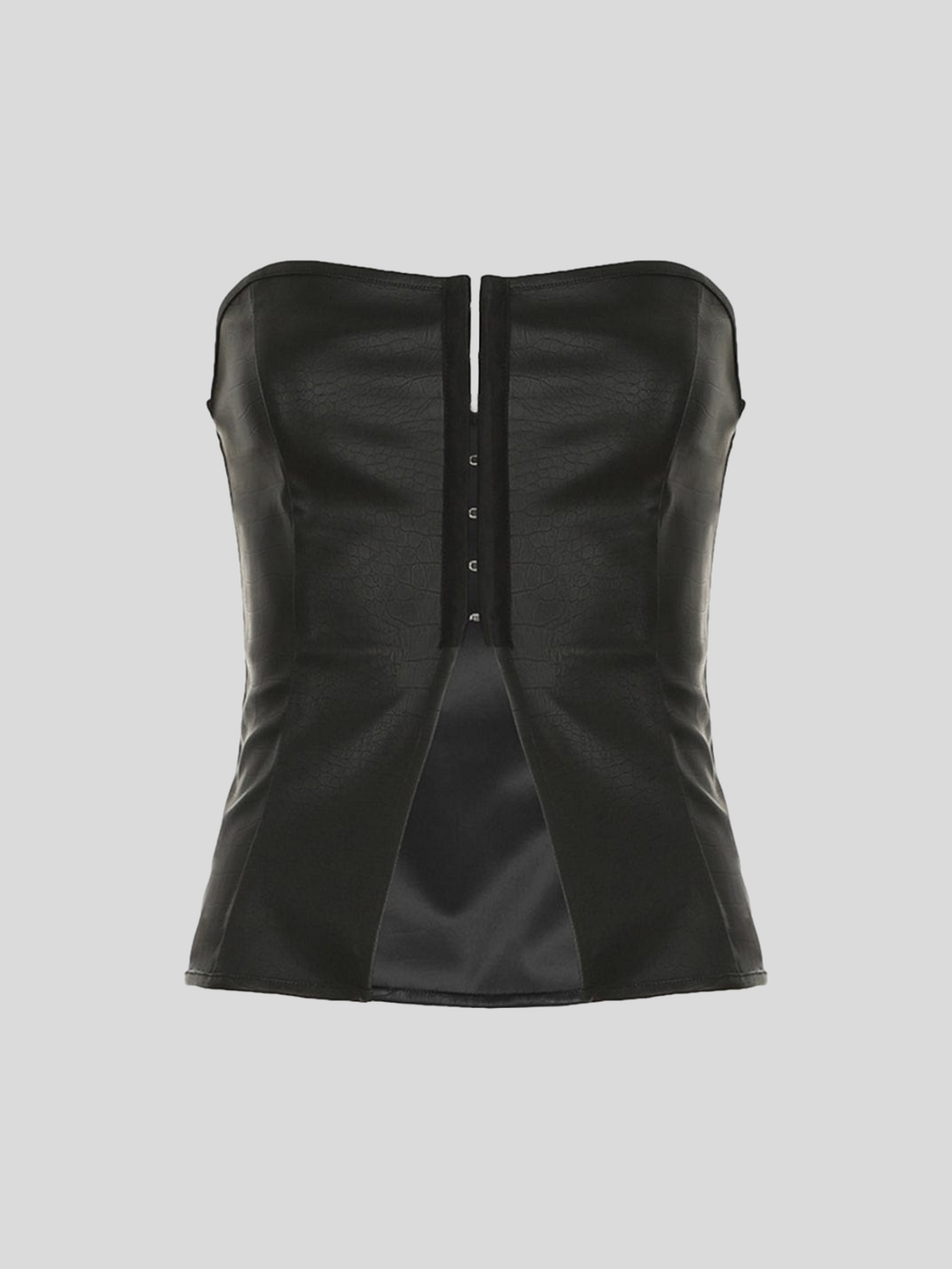 ANIMATED GIRL FAUX LEATHER TOP