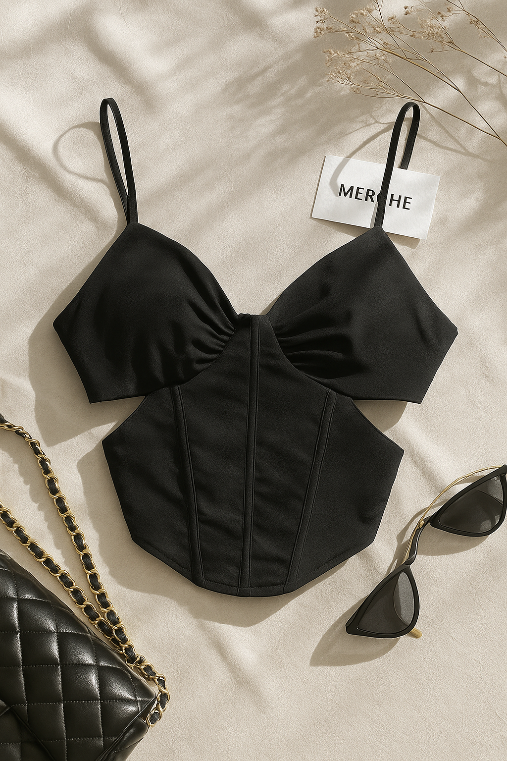 SPIRITED AWAY CUT-OUT LUXE CAMI TOP