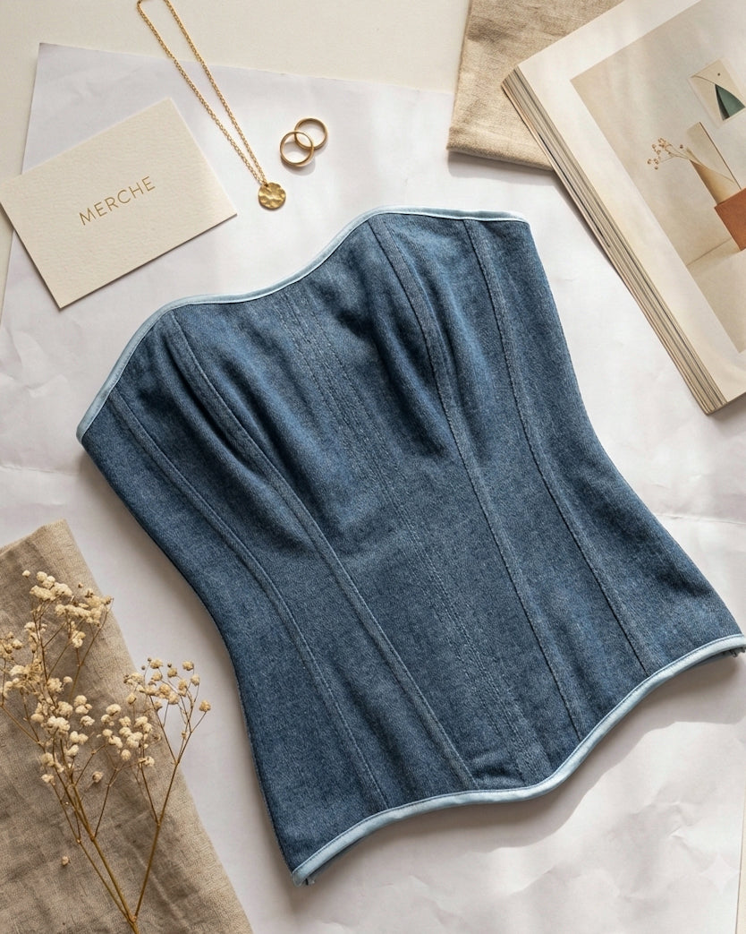 BLUE MOOD, WHO DENIM CORSET