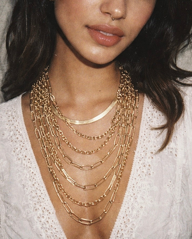ONLY LOVE MULTILAYER CHAINS NECKLACE