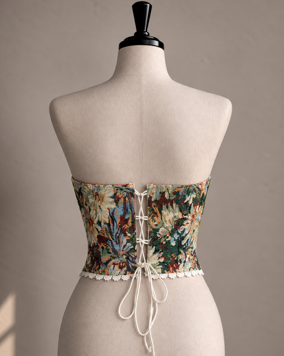 CLOSE TO MAGIC FLORAL JACQUARD CORSET