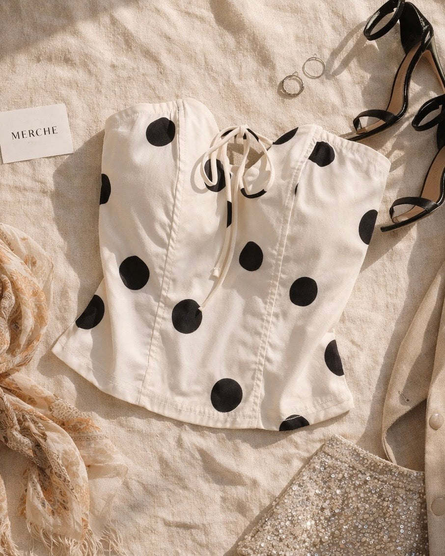 WORSHIP ME POLKA LUXE BANDEAU TOP