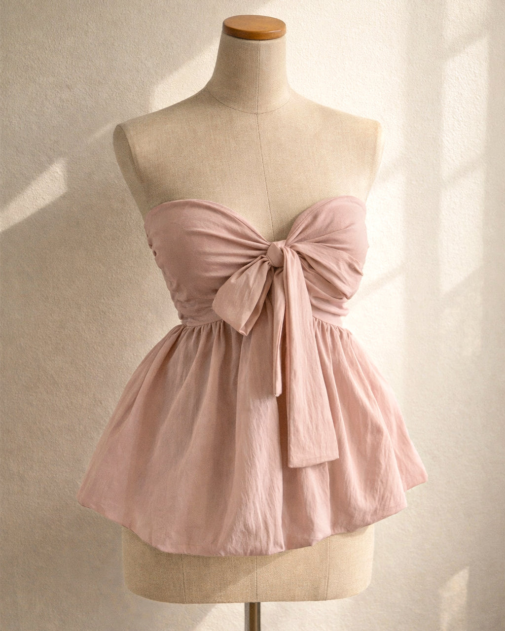 POSTCARDS FROM PARIS PADDED SOFT PINK BOW BANDEAU TOP”