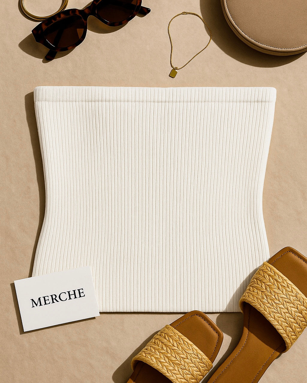 SOLO SUMMER WHITE BANDEAU TOP