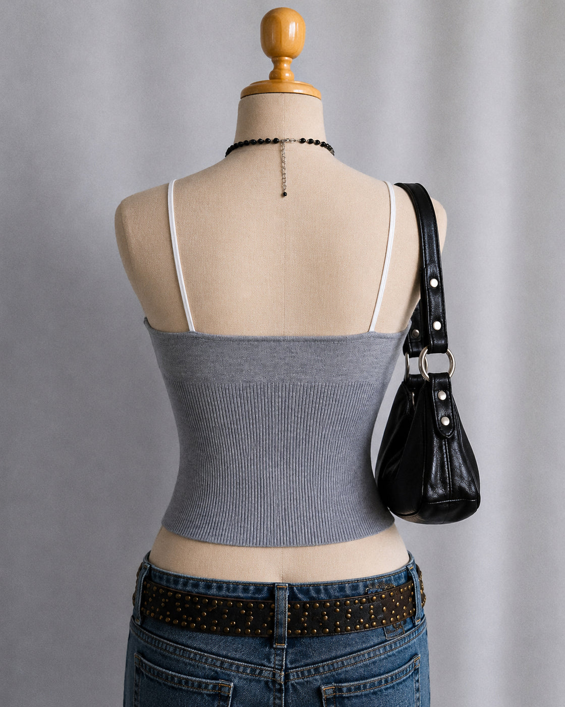 PERSONAL DIARY GREY KNITTED TOP