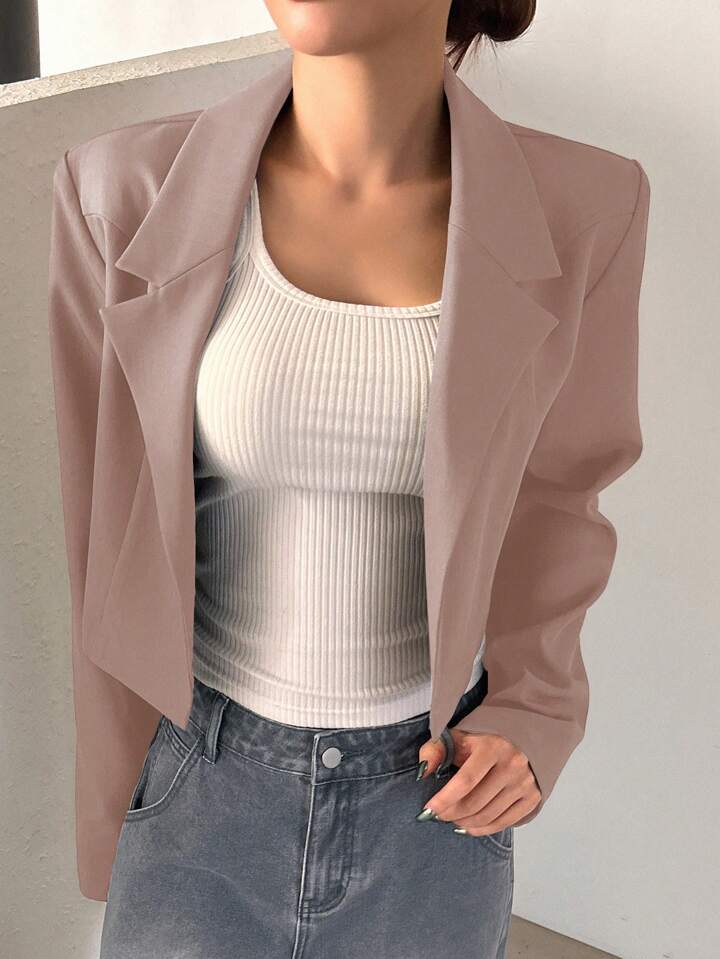 SHE LEADS DUSTY ROSE CROPPED BLAZER