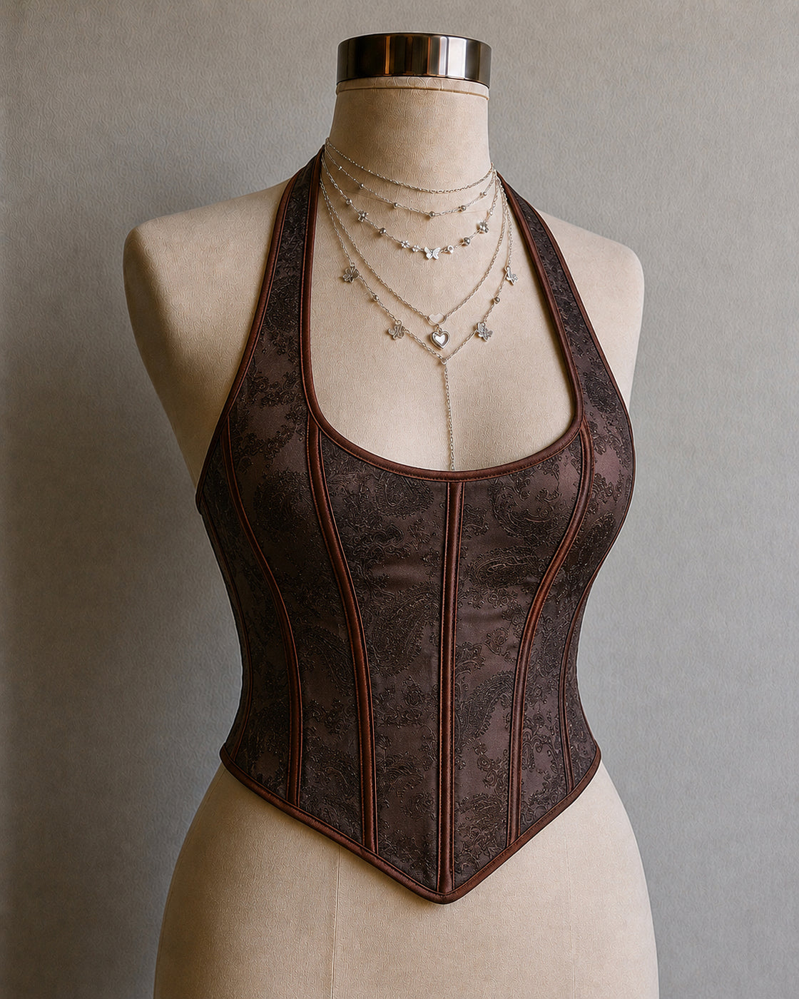 ESPRESSO MARTINI BONING HALTERNECK CORSET