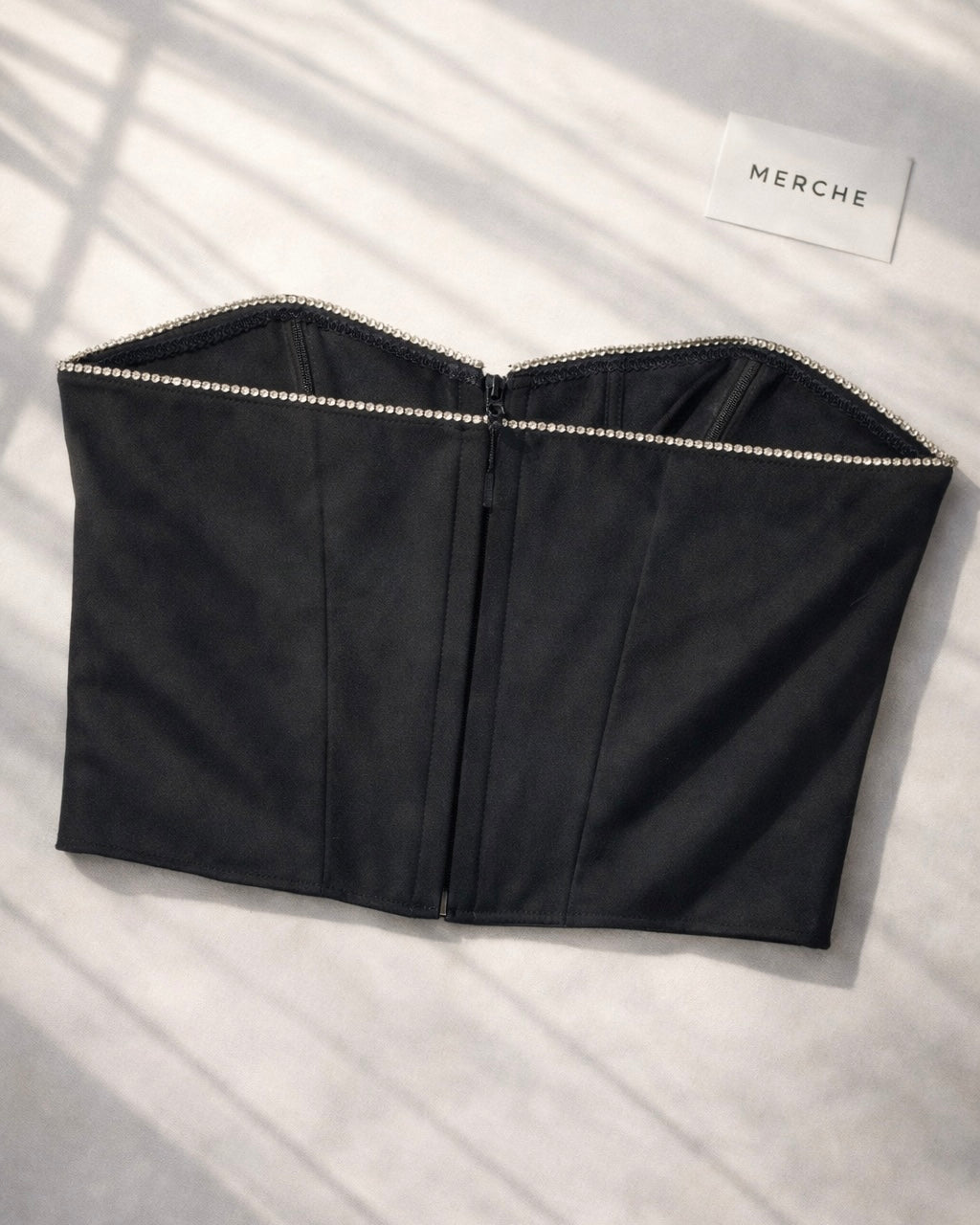 SACRED TIME DIAMOND EMBELLISHED BANDEAU TOP