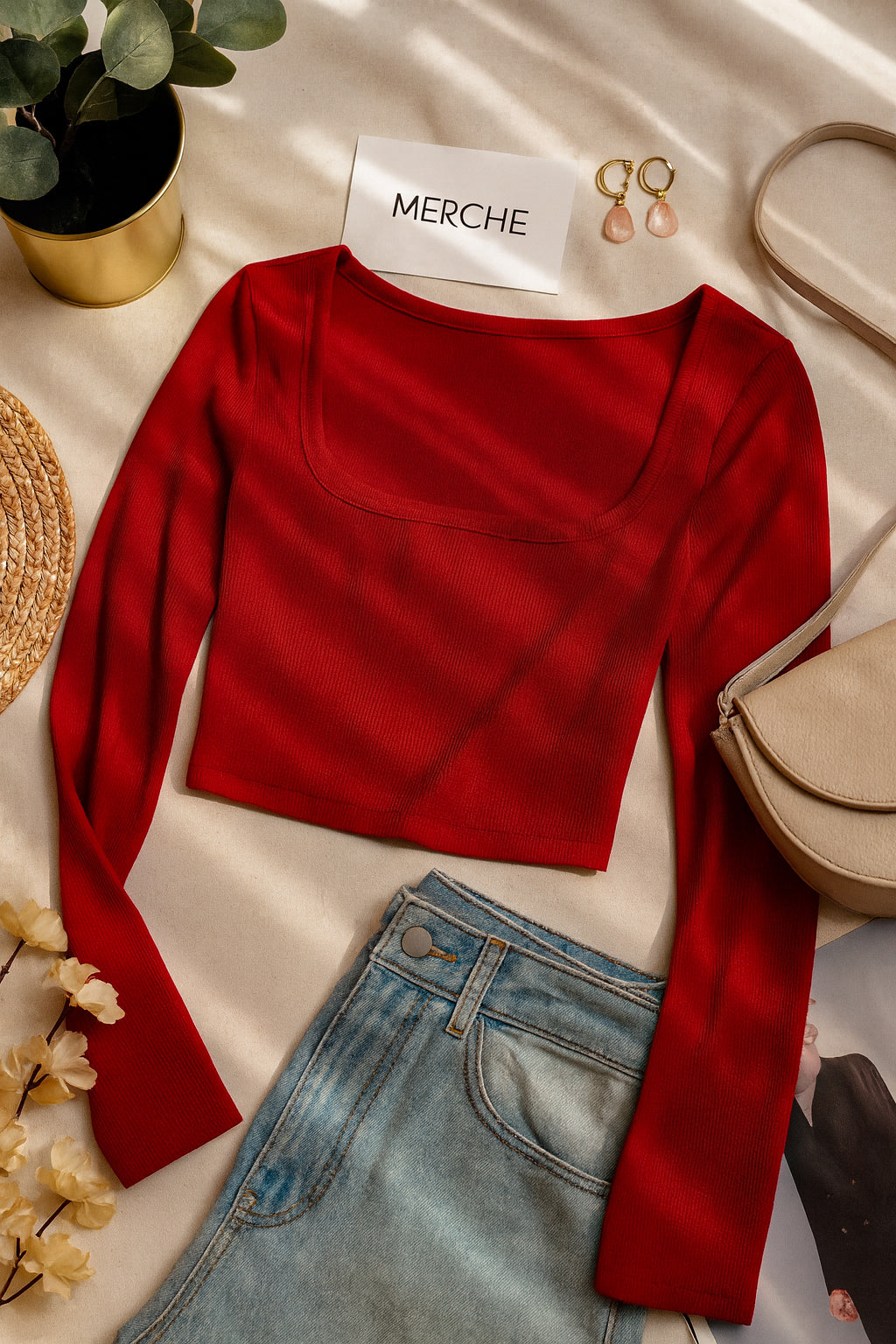 MERCHE BASIC RED T-SHIRT