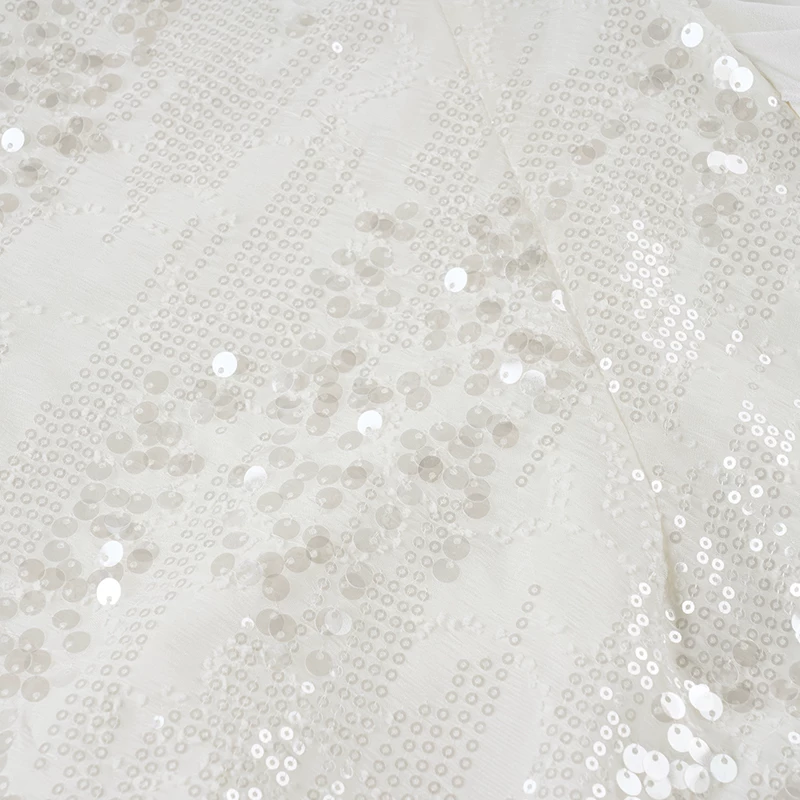 CALL US NOMADS GLITTER EMBELLISHED RUFFLE WHITE DRESS