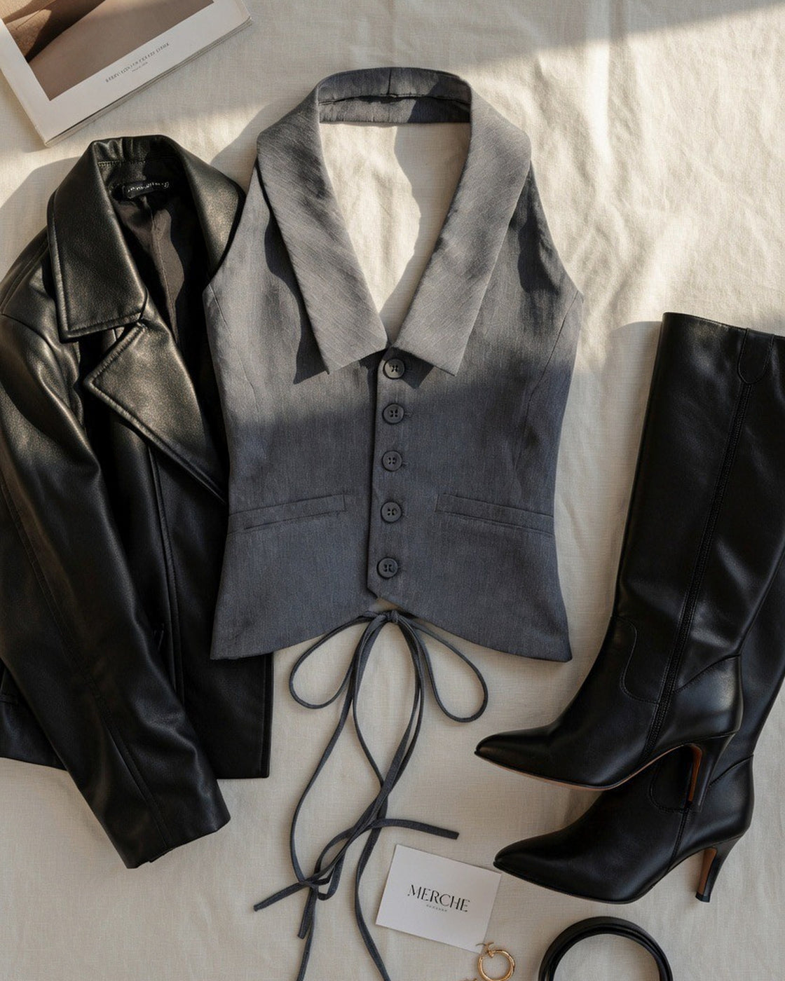 FAST LIFE OPEN-BACK GREY WAISTCOAT