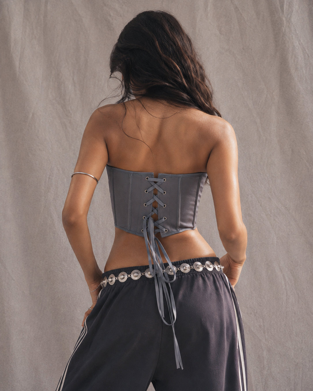 BRAT ENERGY BONING GREY CORSET