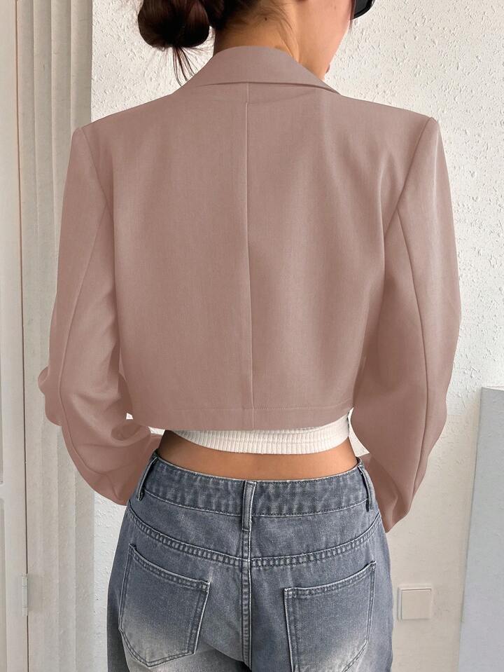 SHE LEADS DUSTY ROSE CROPPED BLAZER