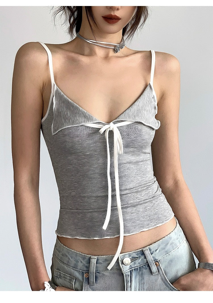 NEVER FRIENDS GREY CAMI TOP