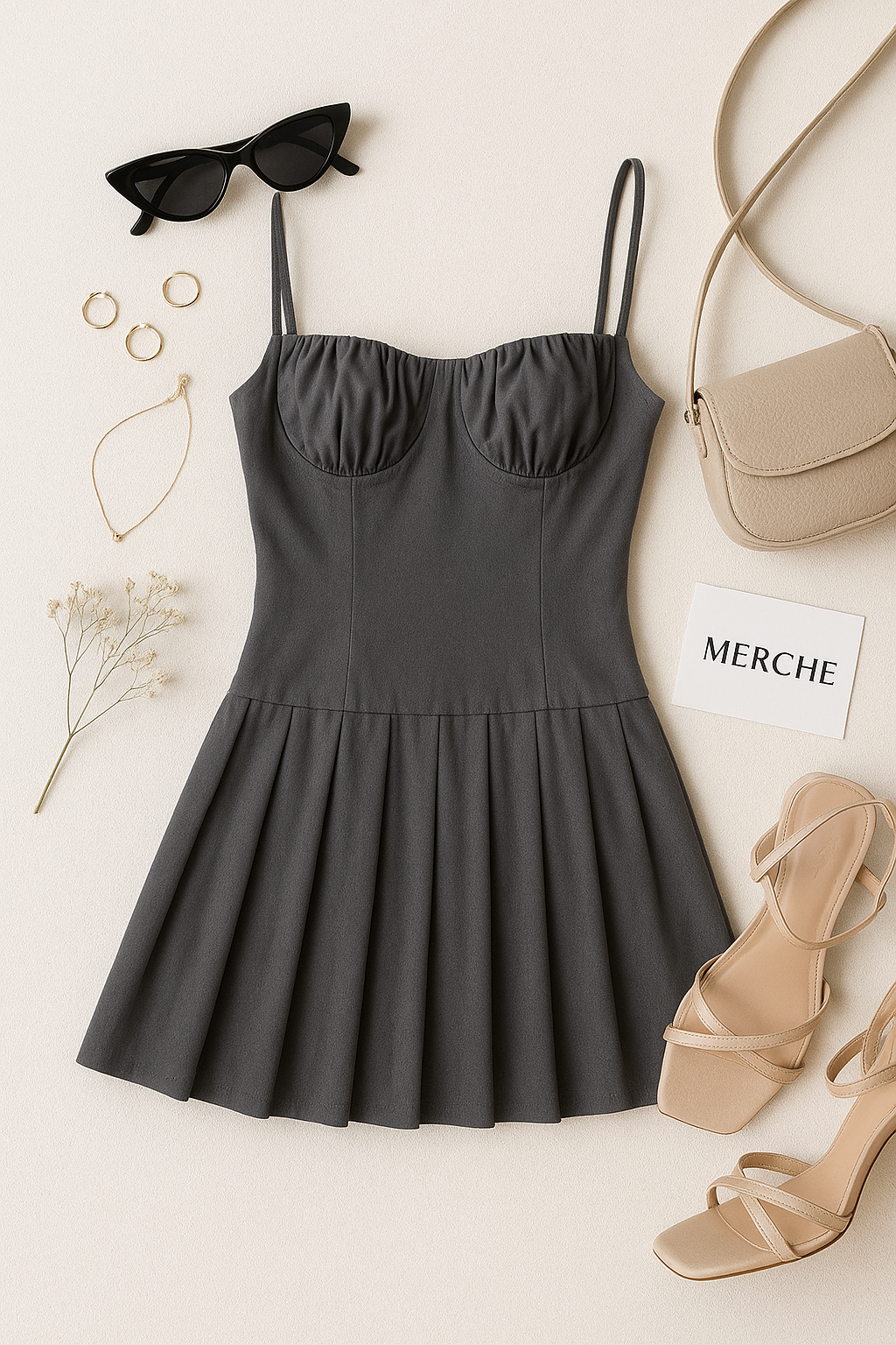 CHASING SUNSETS GREY MINI DRESS