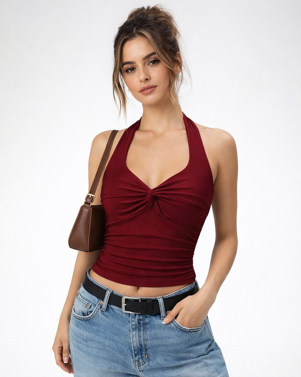 LOVE ACTUALLY TWISTED HALTERNECK TOP