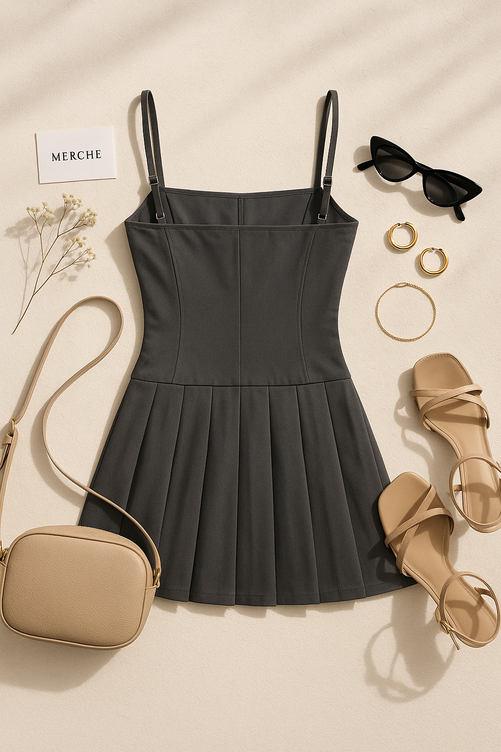 CHASING SUNSETS GREY MINI DRESS