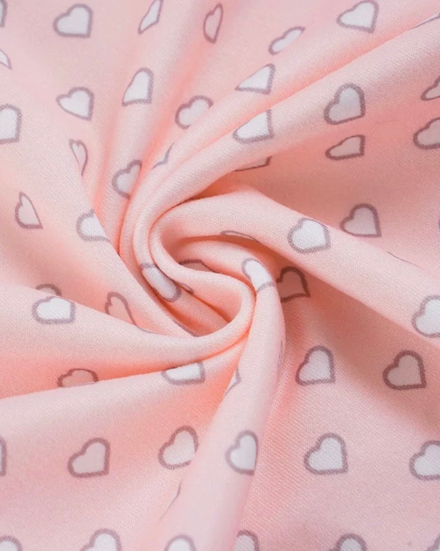 LOVERGIRL ERA HEART PRINTED SOFT PINK BODYSUIT