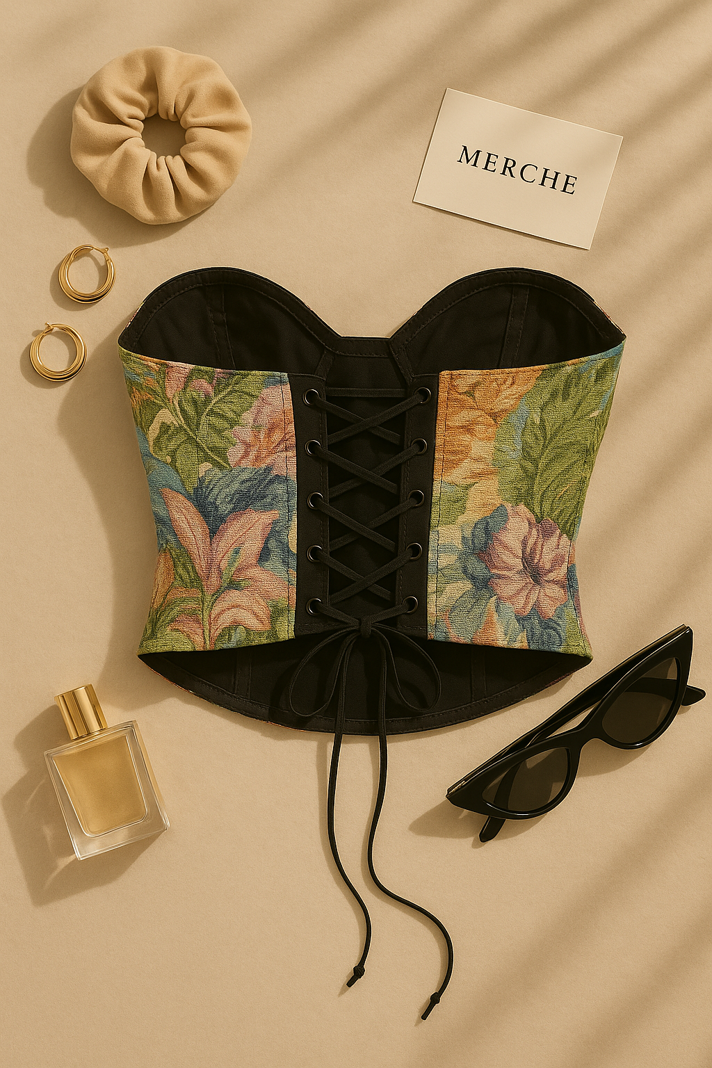 MAGAZINE COVER JACQUARD FLORAL CORSET