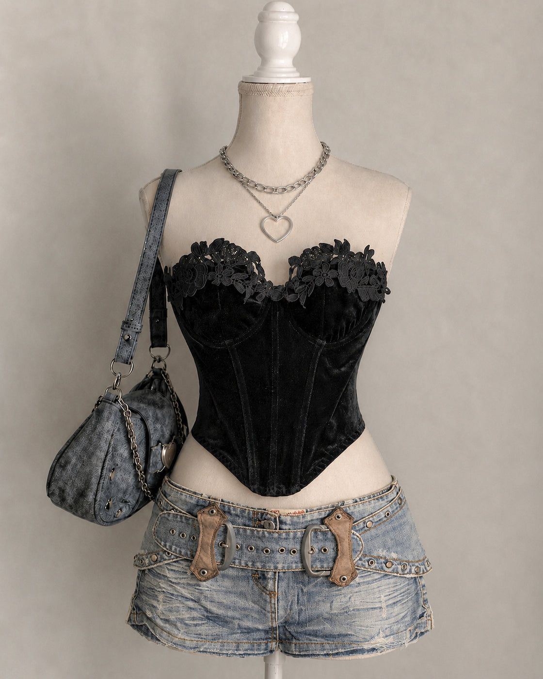 WILD WILD WEST VELVET APPLIQUE CORSET