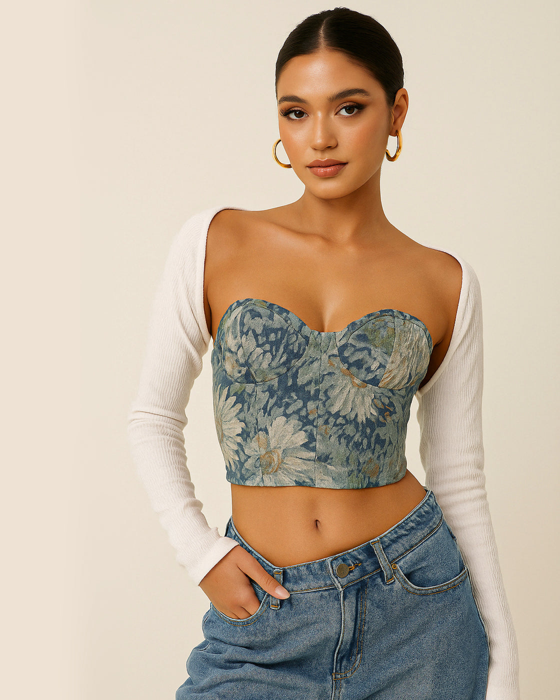 SPILL THE TEA FLORAL JACQUARD CORSET