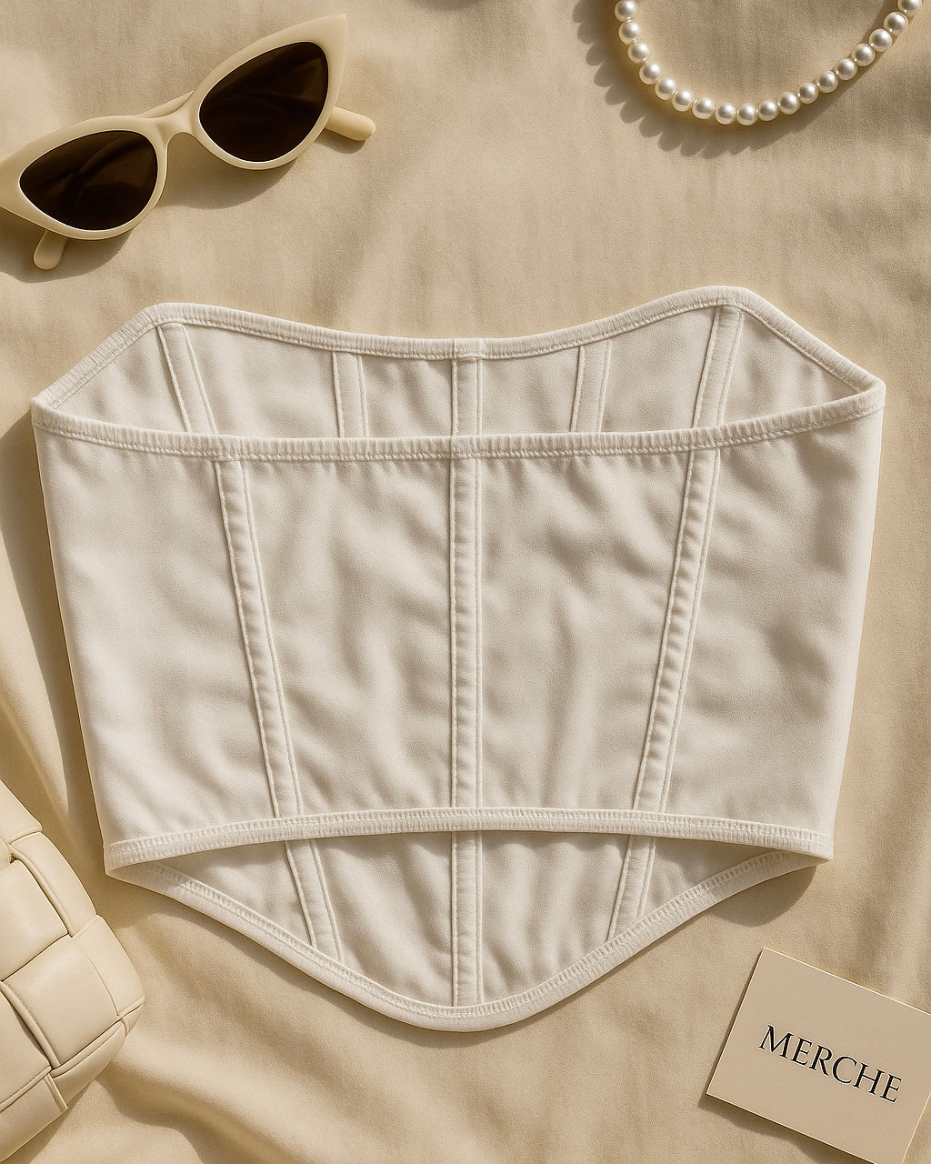 LOVE LETTER WHITE BANDEAU TOP