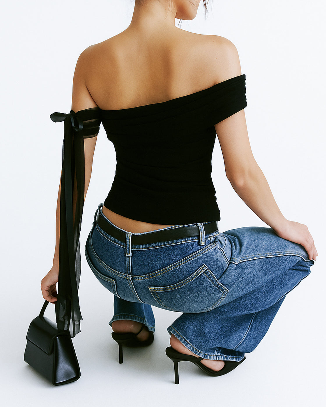 ON SCREEN ROMANCE DRAPE OFF-SHOULDER TOP