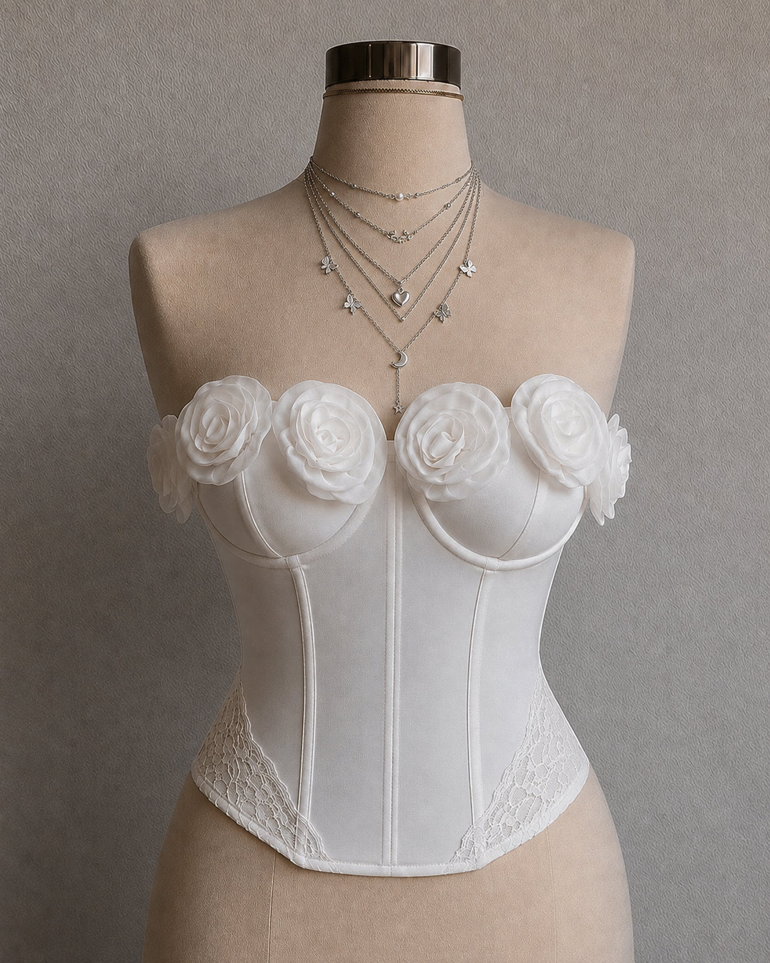 AUTUMN IN PARIS APPLIQUE ROSETTE CORSET