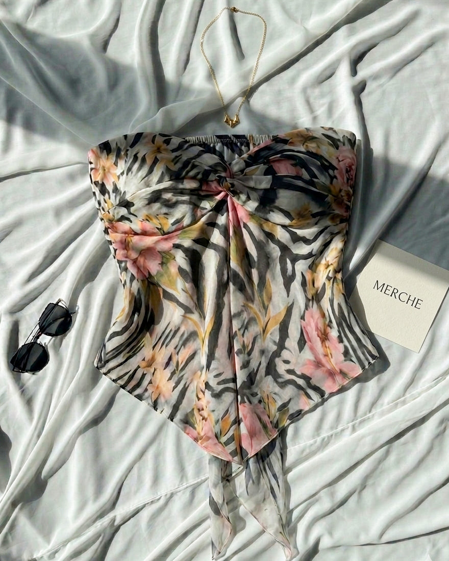 JUST RELAX KAREN, PRINTED HANDKERCHIEF TWISTED TOP