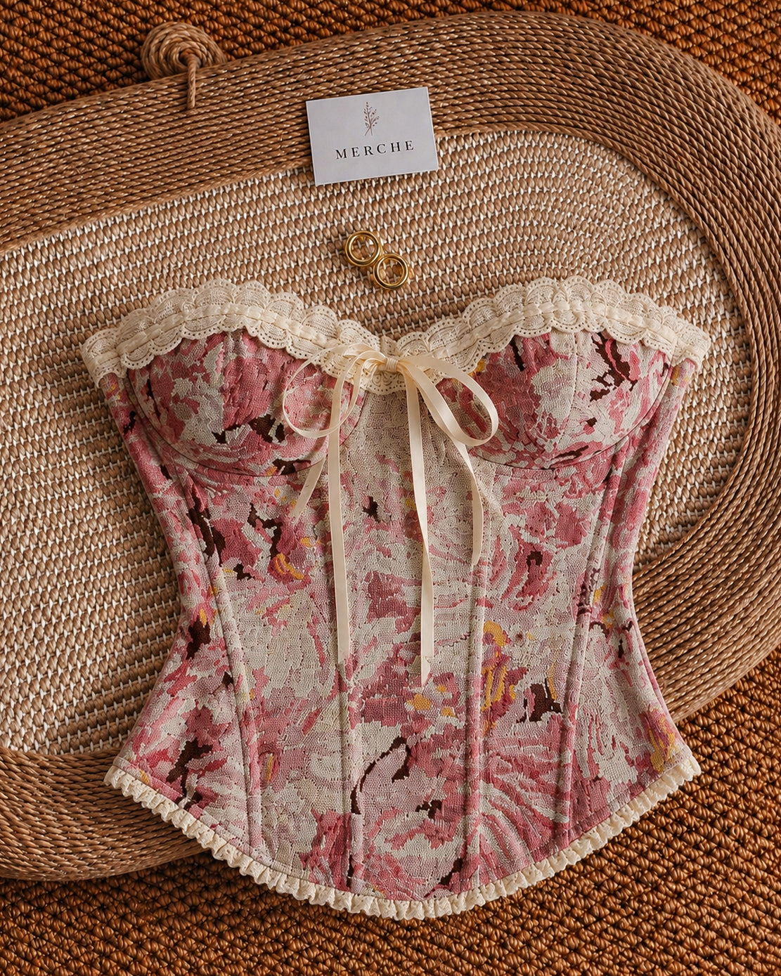 BELLA PANICS FLORAL JACQUARD CORSET