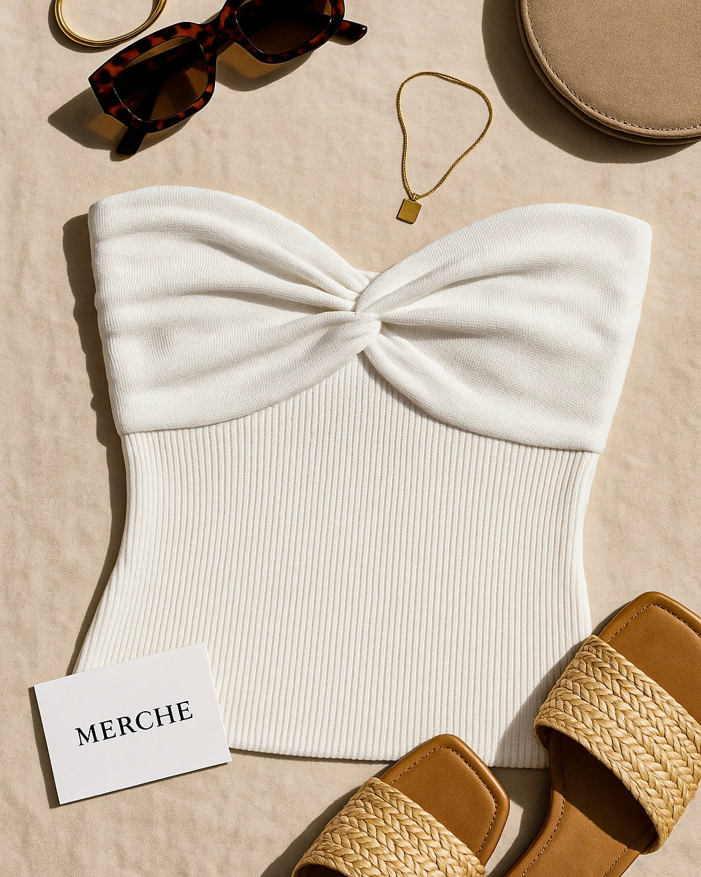 SOLO SUMMER WHITE BANDEAU TOP