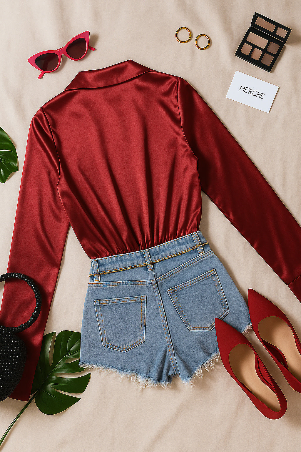 SANGRIA HOUR SATIN BODYSUIT