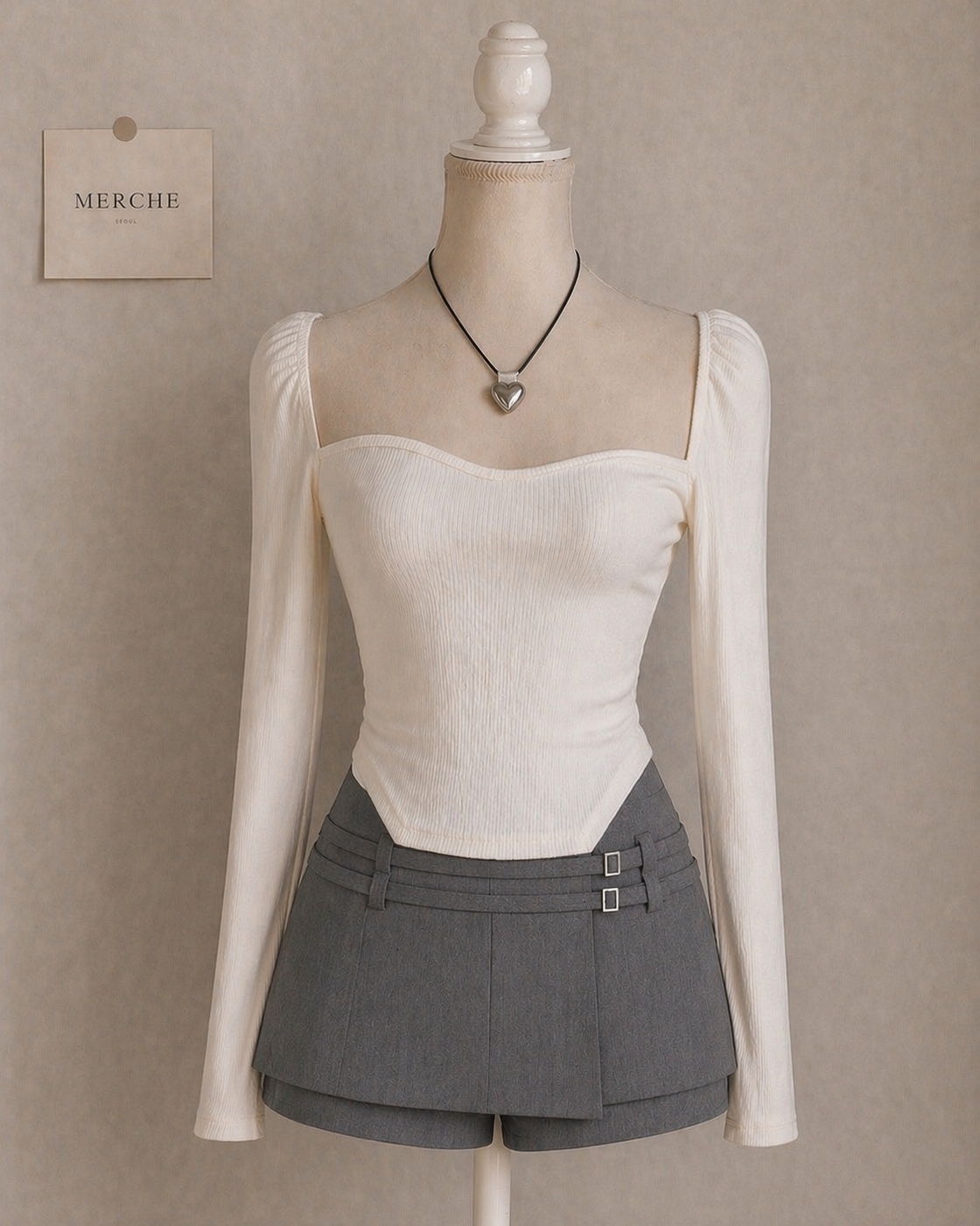 SECRET ALLEY RIBBED WHITE TOP