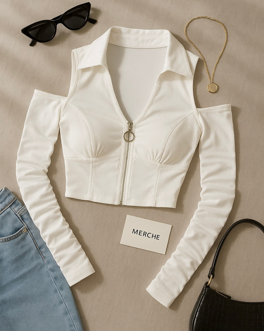 COLLARED AND COOL WHITE TOP
