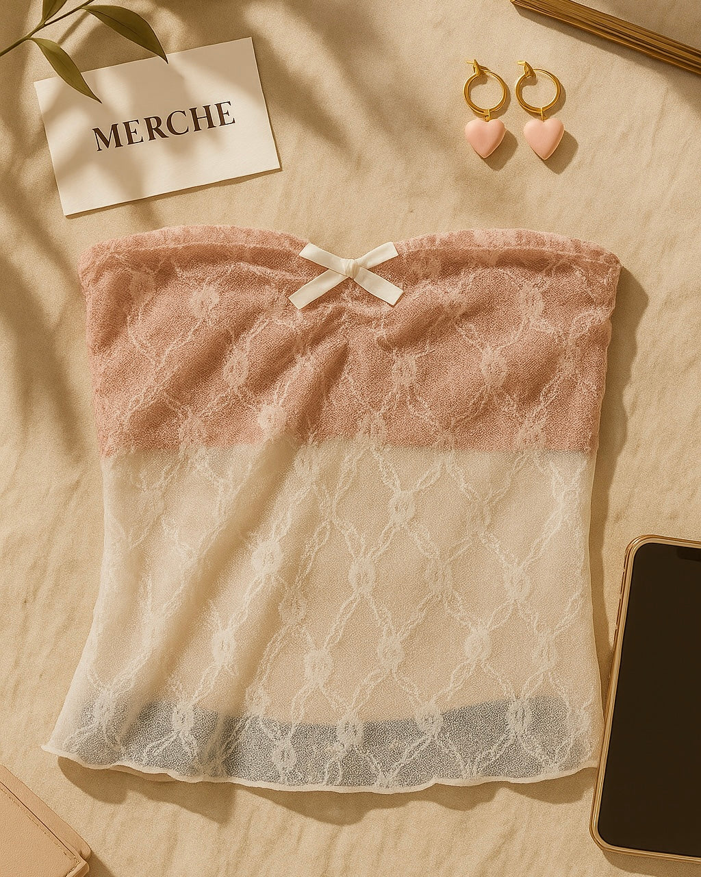 MIRROR MIRROR LACE BANDEAU TOP