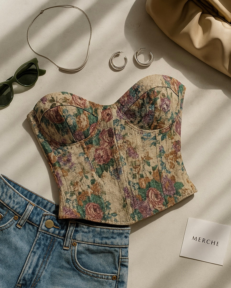 SNATCHED AND SLAYING JACQUARD CORSET