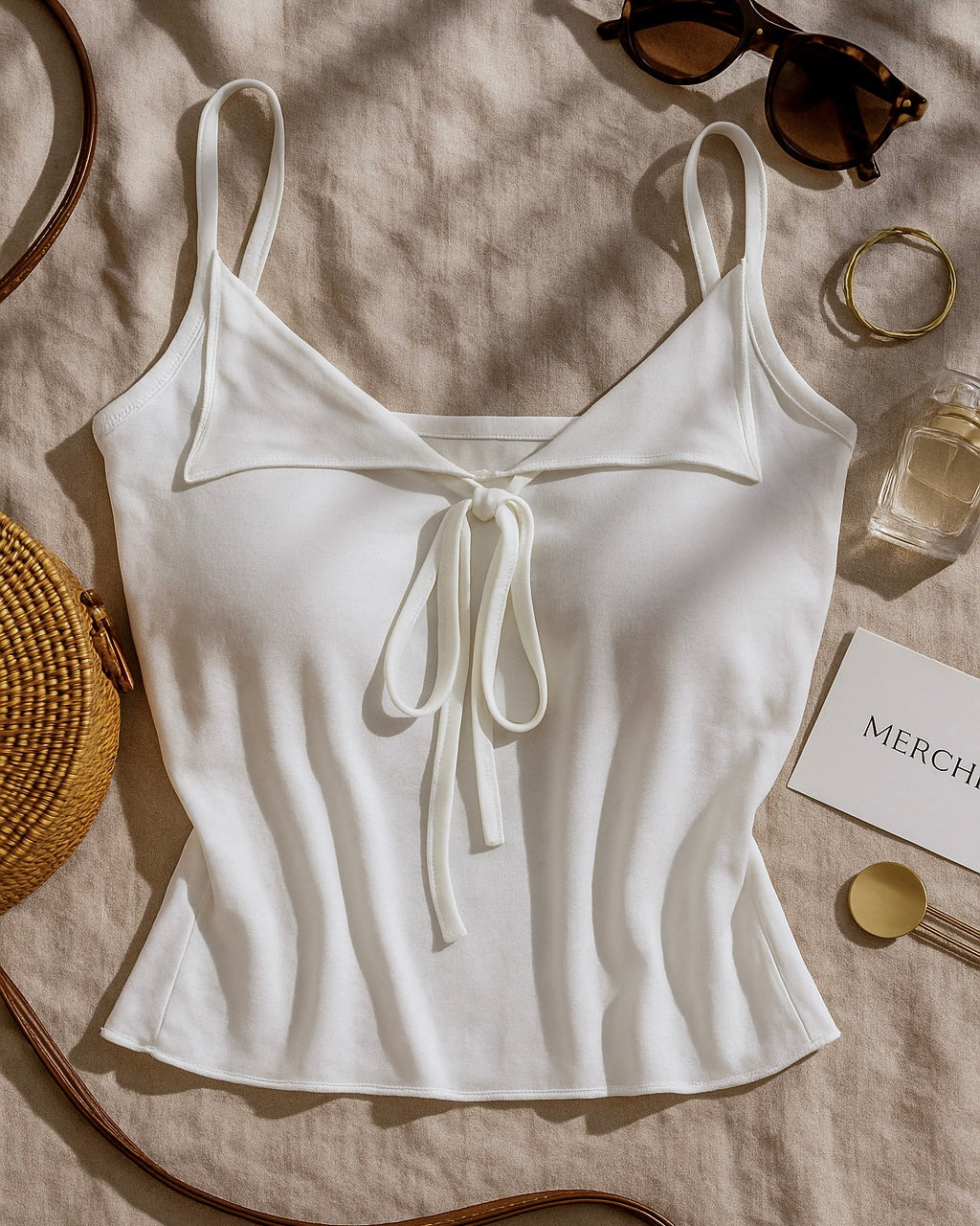 CASUAL FLEX PADDED WHITE CAMI TOP