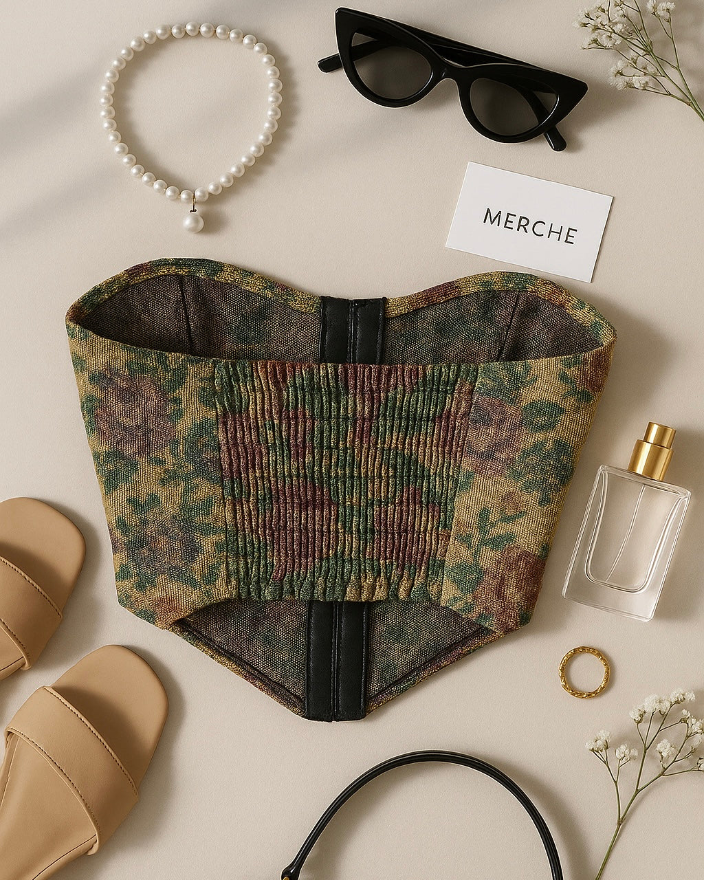 FLIRTY GAME JACQUARD BANDEAU CORSET