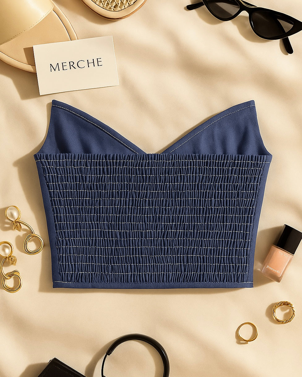 BLUEPRINT BABE DENIM BANDEAU TOP