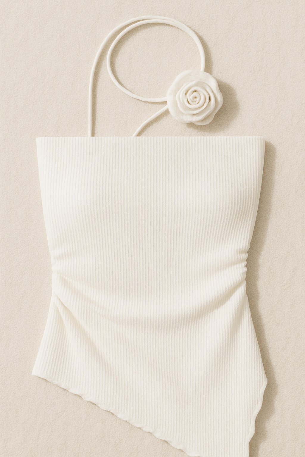 REACH THE STARS PADDED WHITE BANDEAU TOP WITH CHOKER