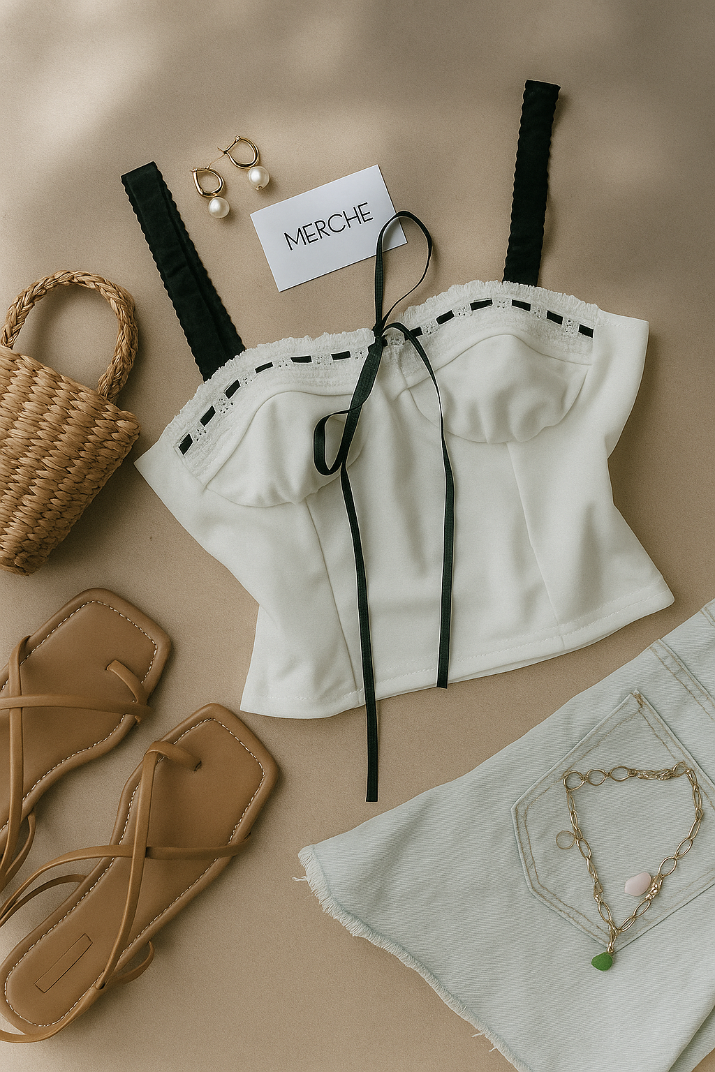 MINE AND YOURS WHITE CAMI TOP