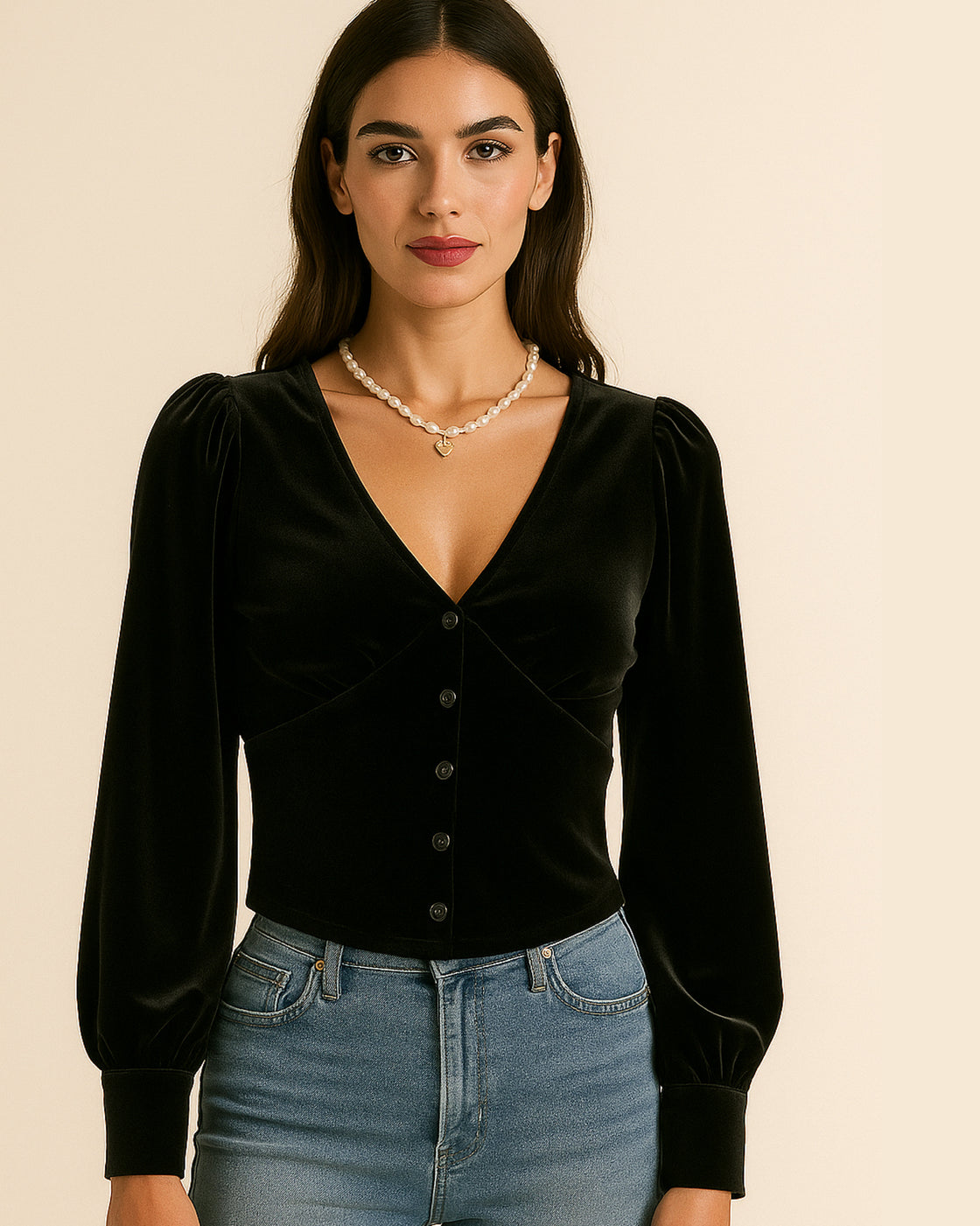 GONE GLAM VELOUR TOP