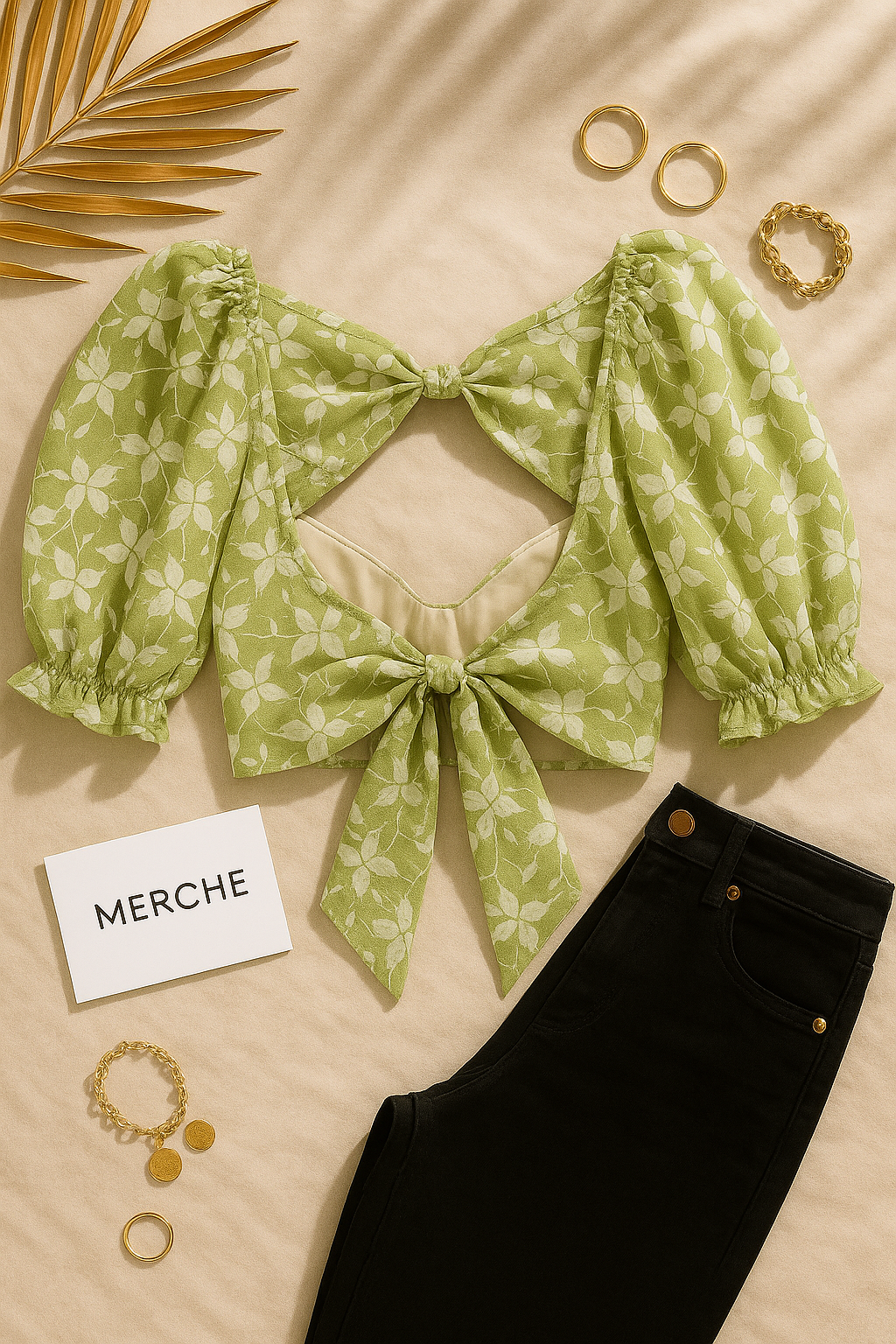 CURIOUS HEART BOW BACK FLORAL TOP