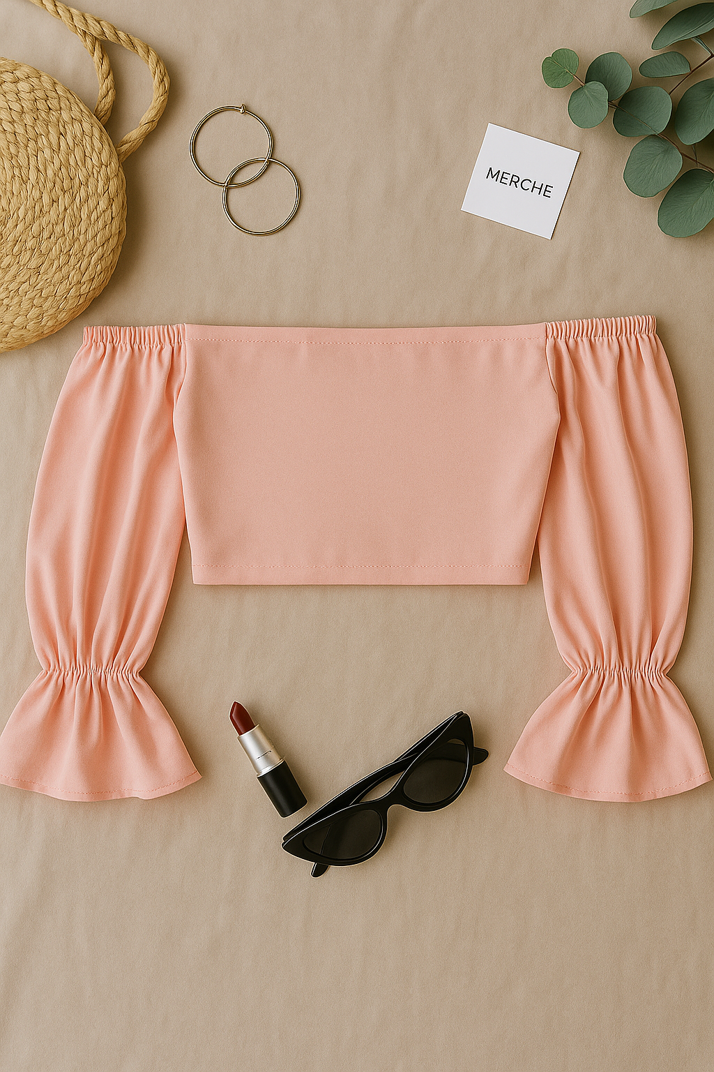 HAND ON HEART PEACH SLASH NECK TOP