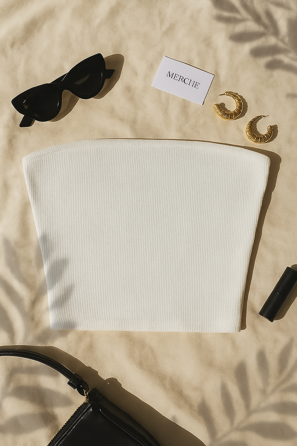 GREECE CALLING WHITE BANDEAU TOP
