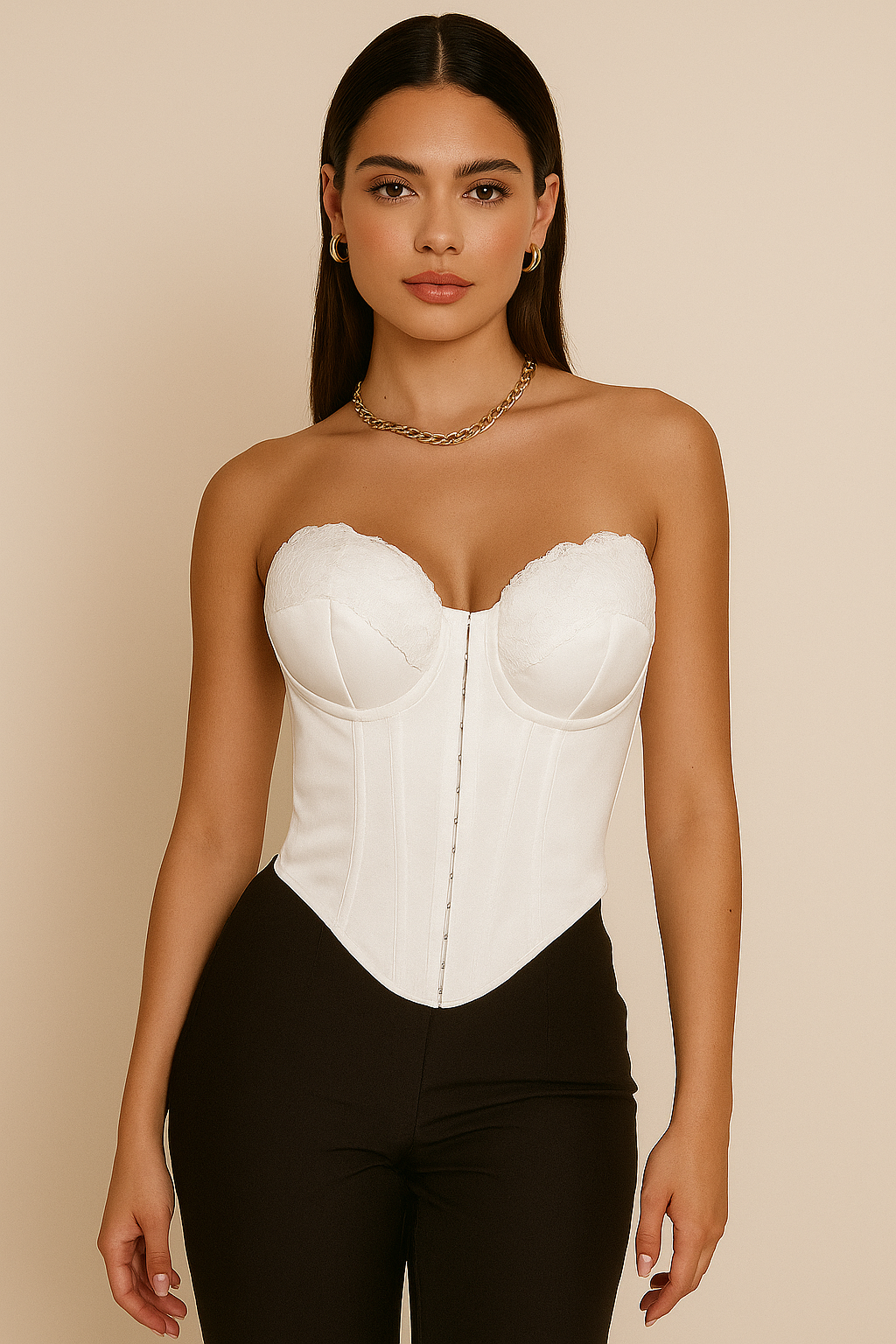 I AM THAT GIRL WHITE CORSET
