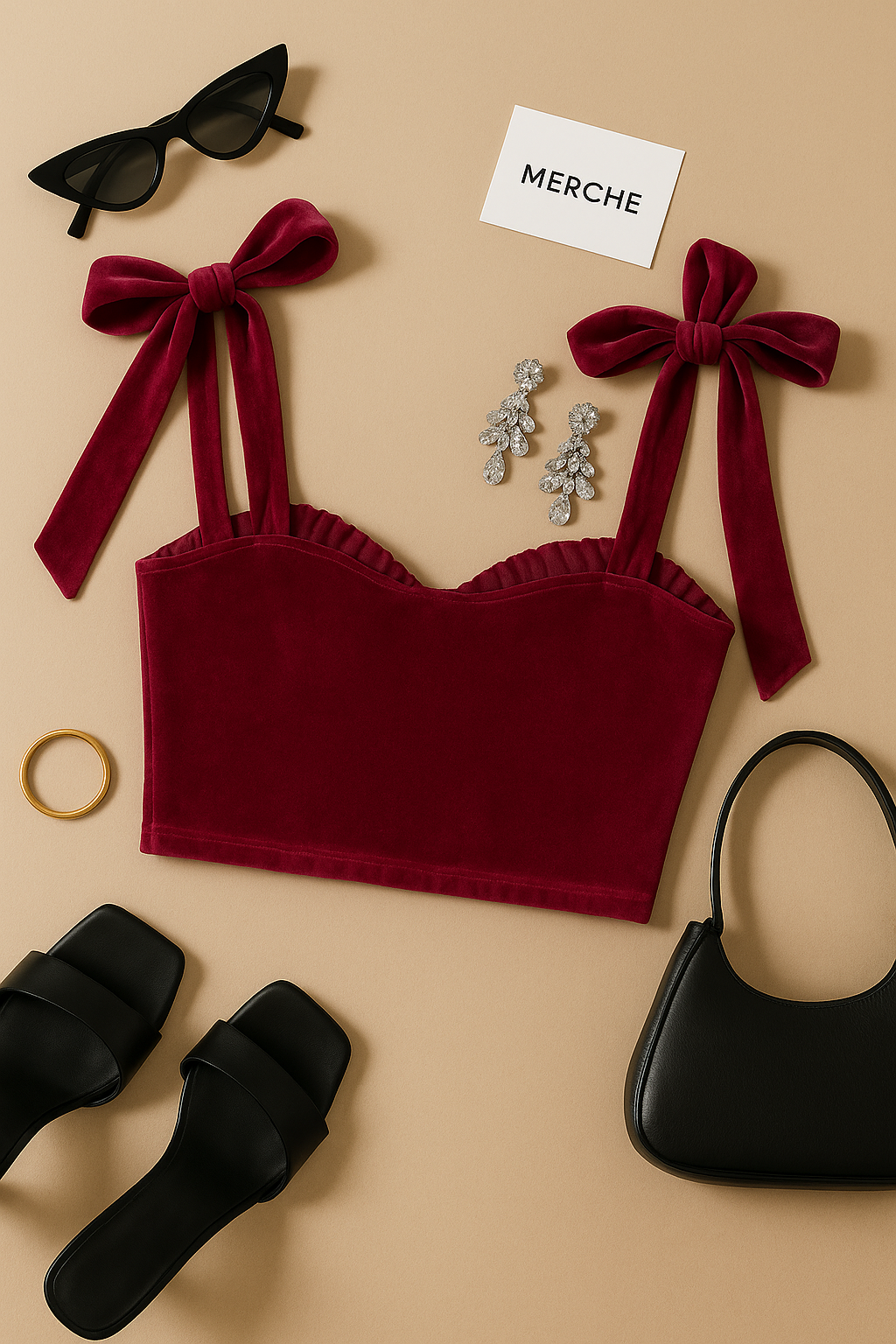 COASTAL LOVE VELOUR BOW-TIE TOP