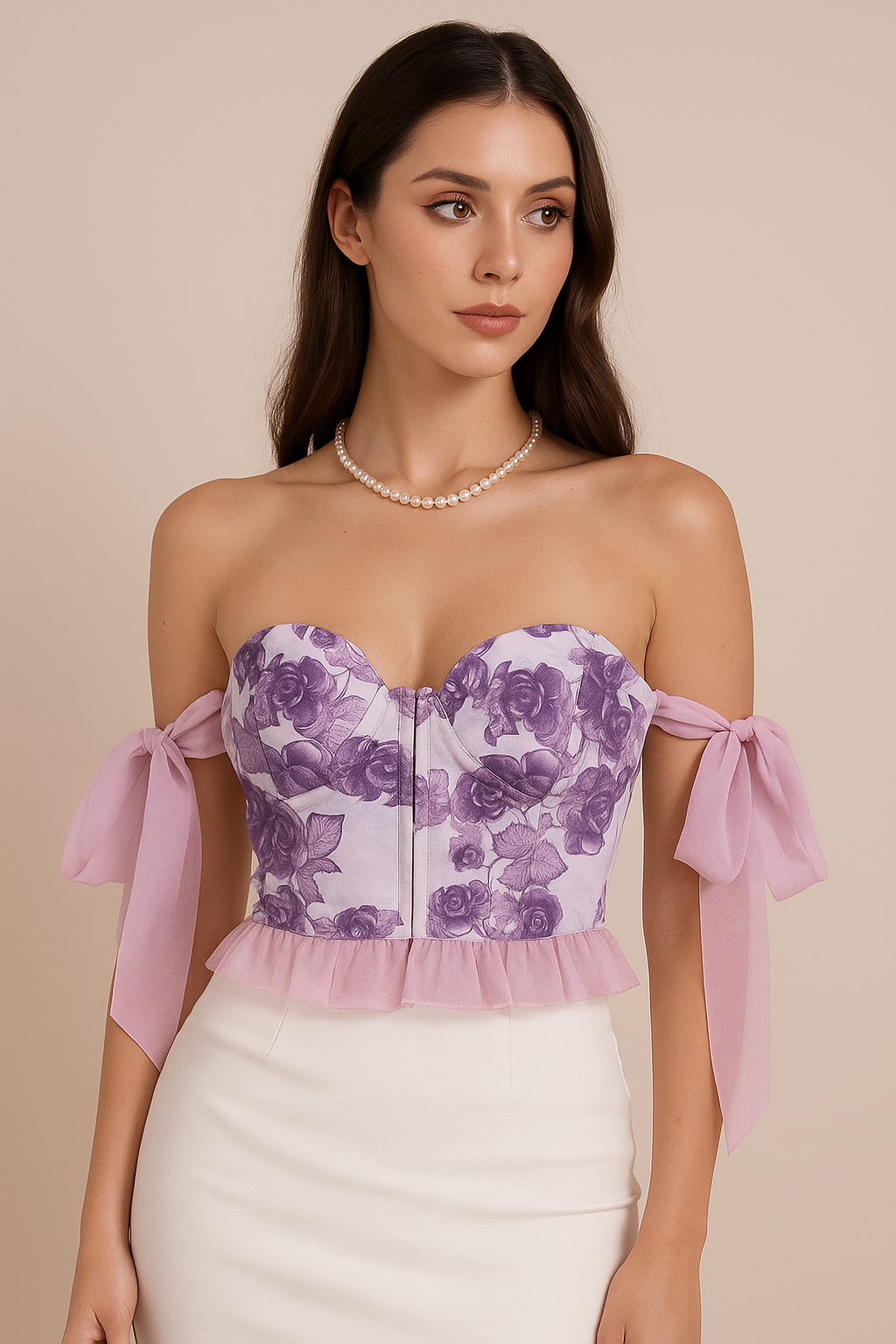 LOOK SO GOOD BOW-TIE FLORAL TOP