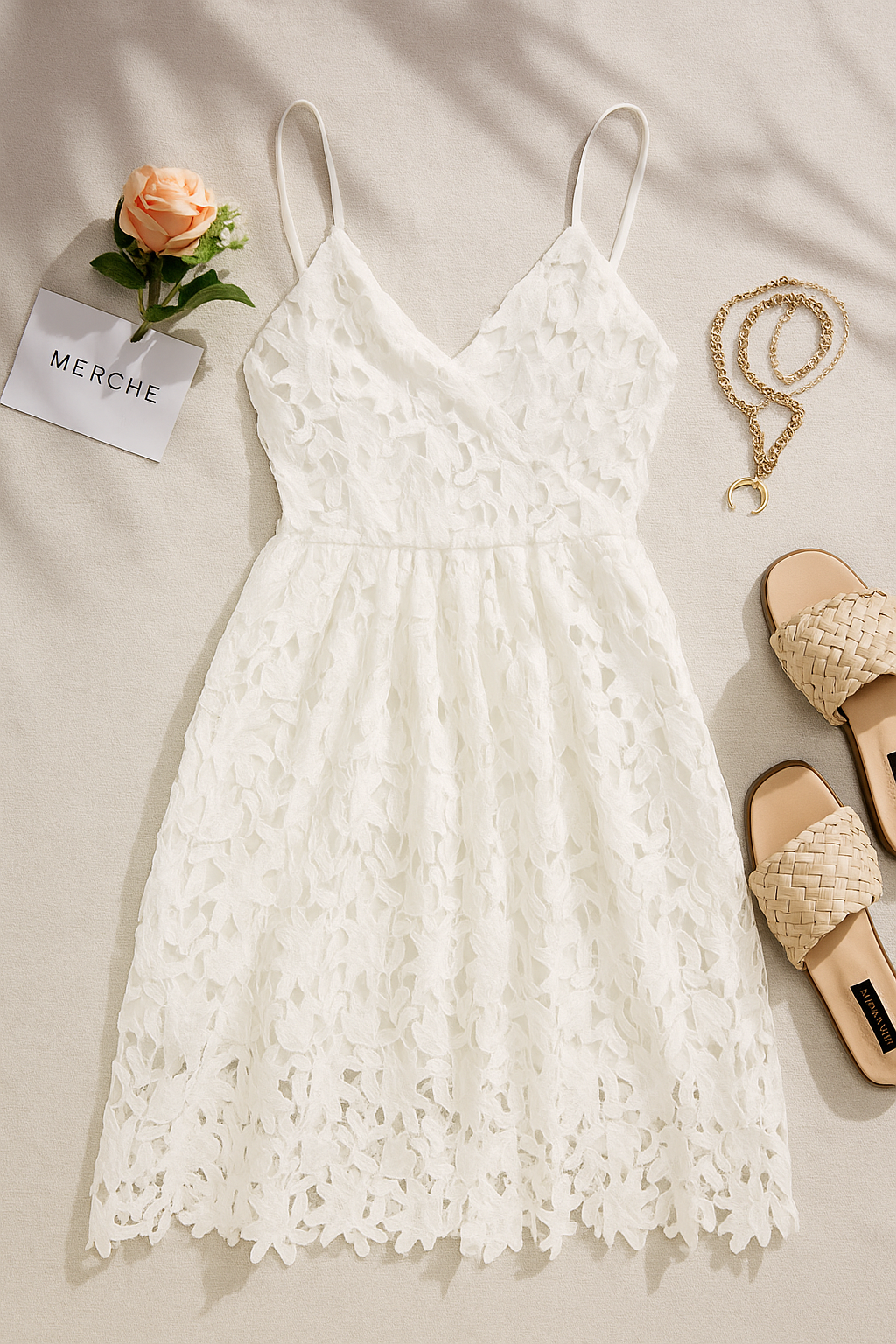 MOODY DAYS APPLIQUE LACE DRESS