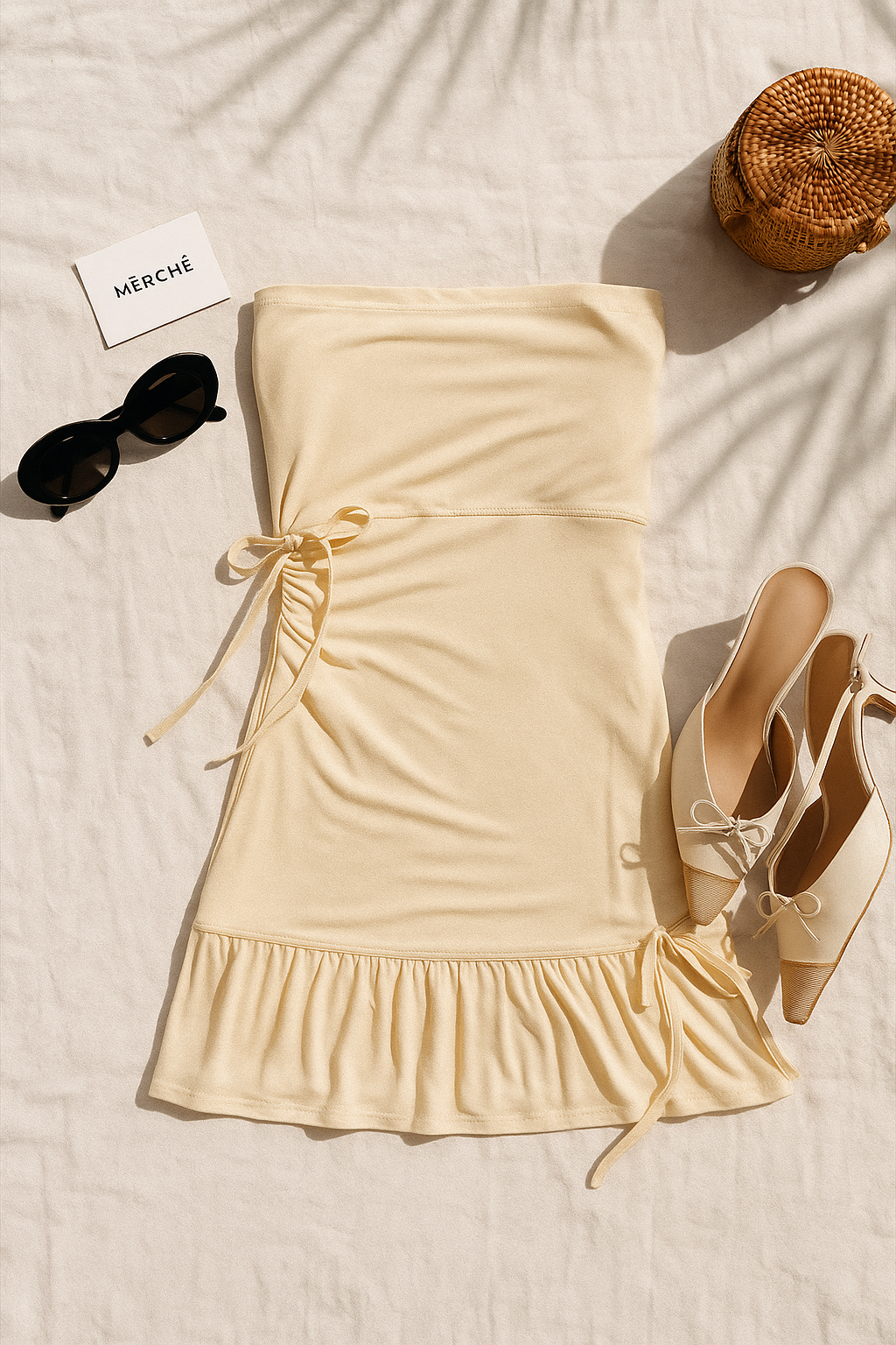 NEED A REASON BUTTERCREAM BANDEAU DRESS